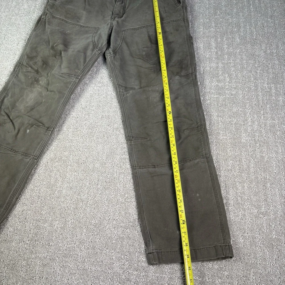 Carhartt Pants Mens 35X32 Green Relaxed Fit DoubleKnee Thrashed Outdoor Workwear